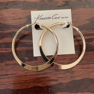 Kenneth Cole large goldtone hoops